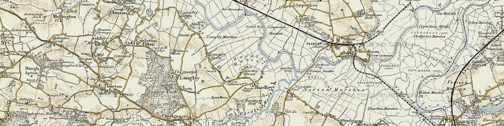 Old map of Hardley Street in 1901-1902