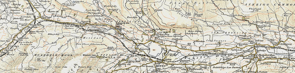 Old map of Hardraw in 1903-1904
