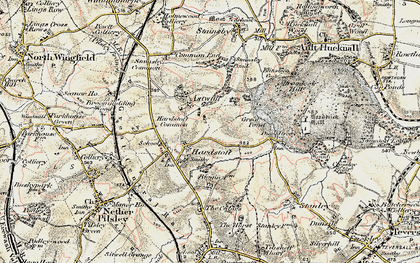 Old map of Hardstoft in 1902-1903