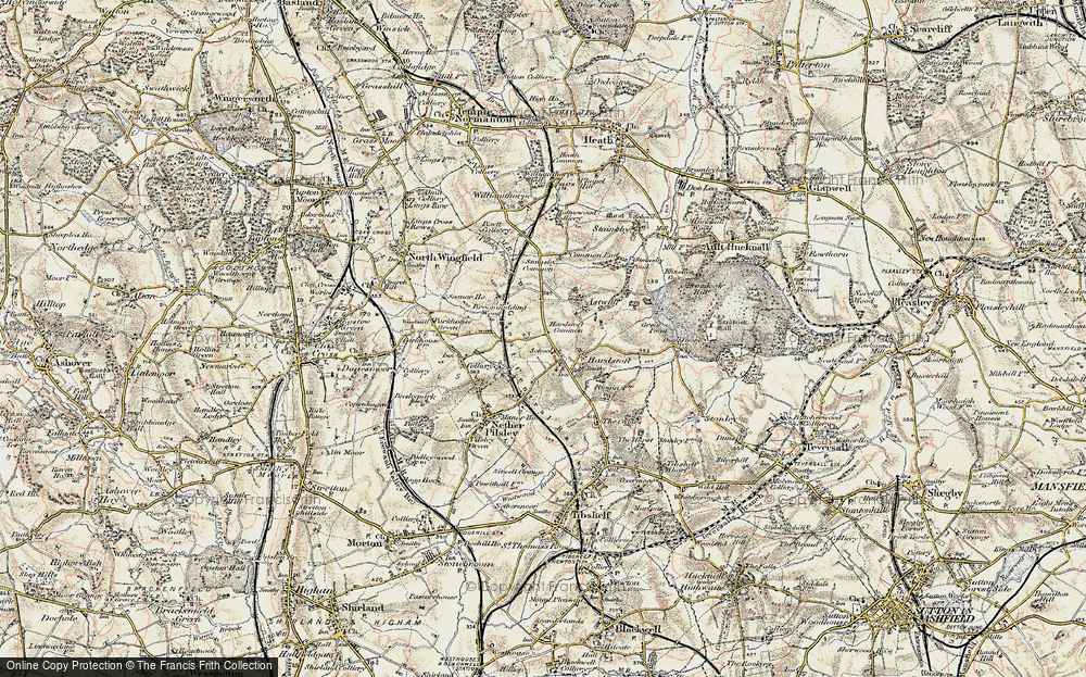 Old Map of Hardstoft Common, 1902-1903 in 1902-1903