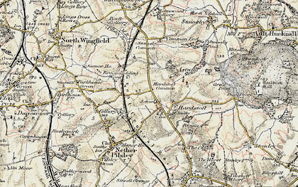 Old map of Hardstoft Common in 1902-1903