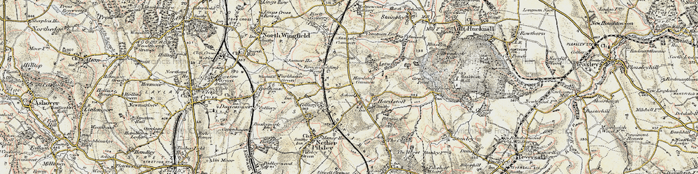 Old map of Hardstoft Common in 1902-1903