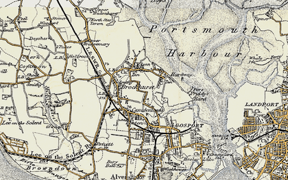 Old map of Hardway in 1897-1899