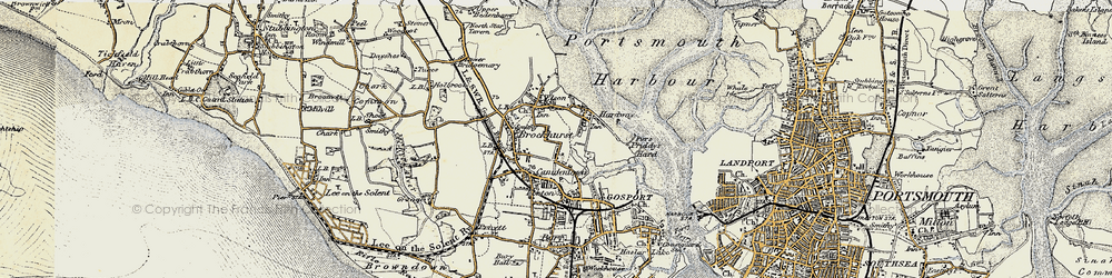 Old map of Hardway in 1897-1899