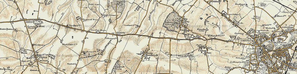 Old map of Hardwick in 1899-1901