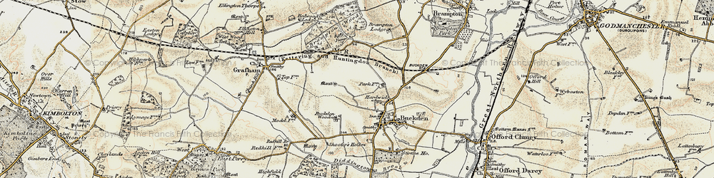 Old map of Buckden Wood in 1901