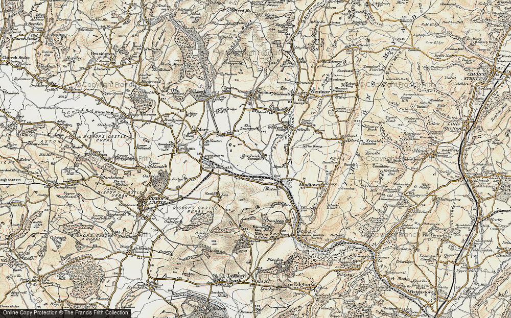 Old Map of Historic Map covering Bow Ho in 1902-1903