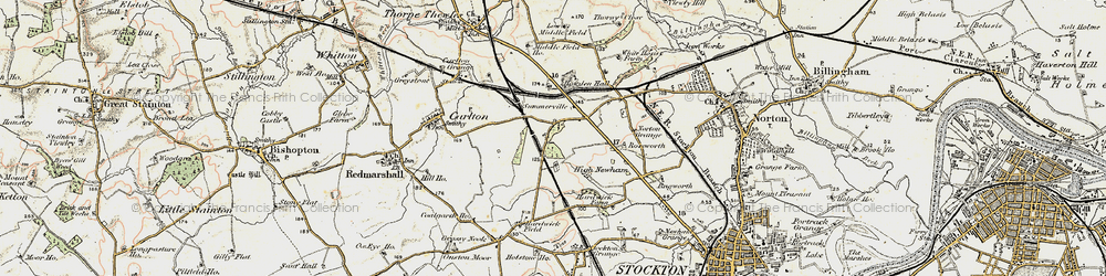 Old map of Hardwick in 1903-1904
