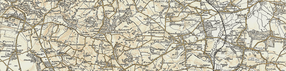 Old map of Hare in 1898-1900