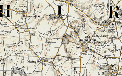 Old map of Hareby in 1901-1903