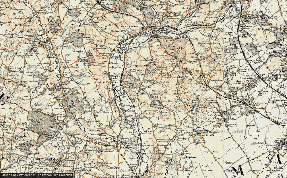 Old Map of Harefield, 1897-1898 in 1897-1898