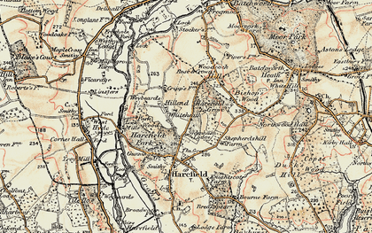 Old map of Harefield Grove in 1897-1898