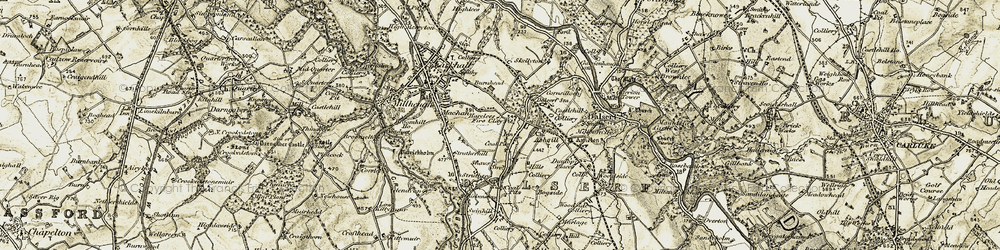 Old map of Hareleeshill in 1904-1905