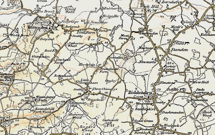 Old map of Hareplain in 1897-1898