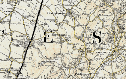Old map of Harescombe in 1898-1900