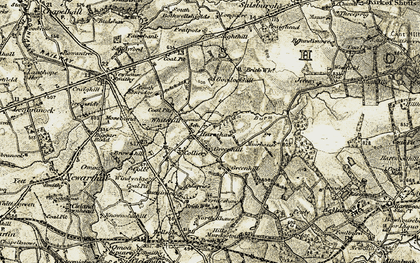 Old map of Tillan Burn in 1904-1905