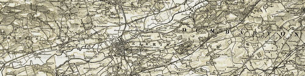 Old map of Harestanes in 1904-1907
