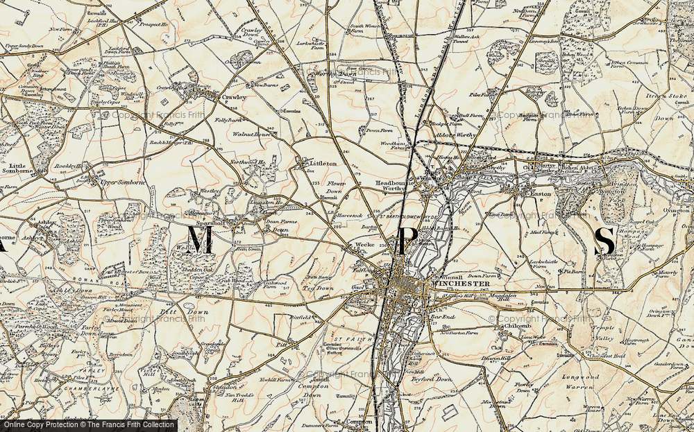 Old Map of Harestock, 1897-1900 in 1897-1900