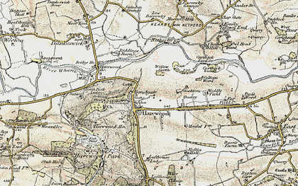 Old map of Harewood in 1903-1904