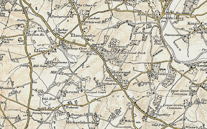 Old map of Harewood End in 1899-1900