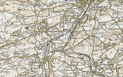 Old map of Harewood Hill in 1903-1904