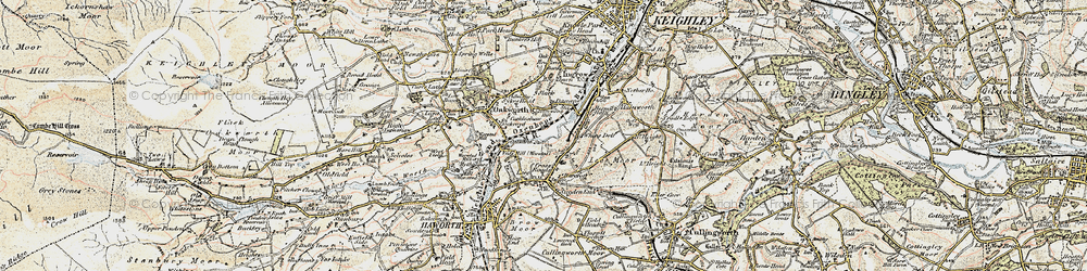 Old map of Harewood Hill in 1903-1904