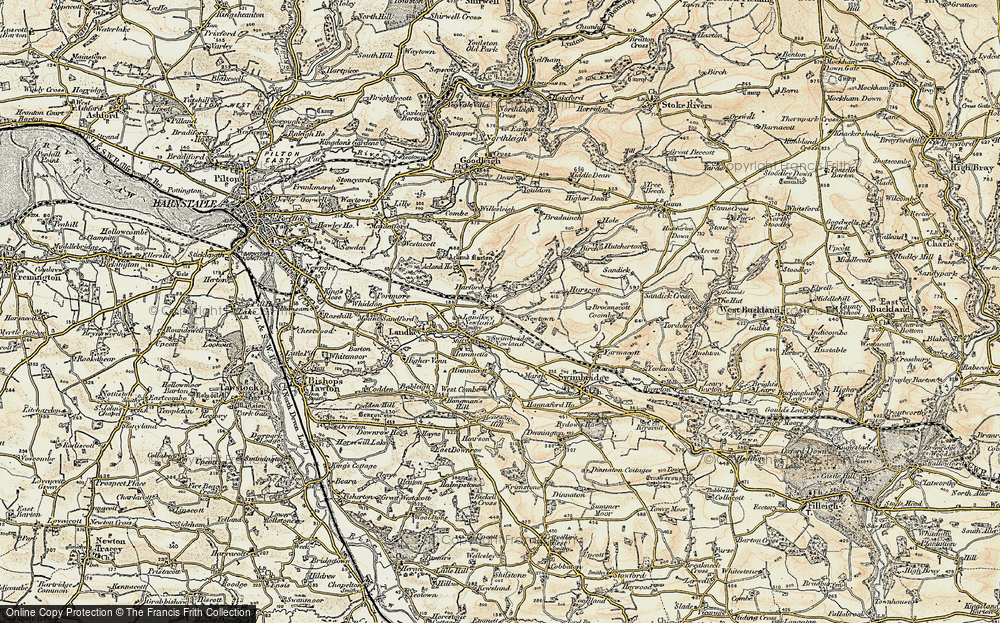 Old Map of Harford, 1900 in 1900