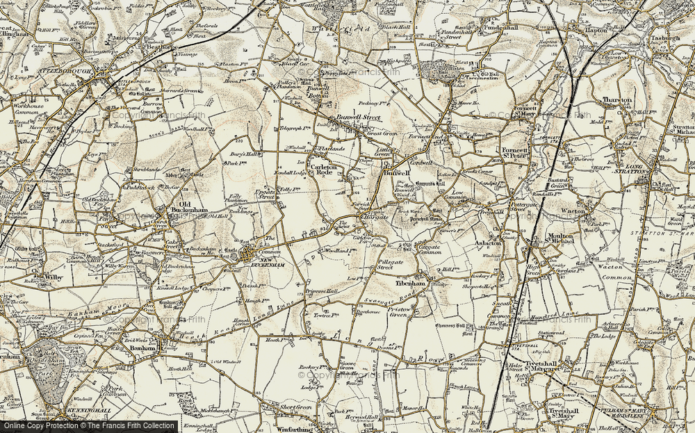 Old Map of Historic Map covering Norwich Gap in 1901-1902