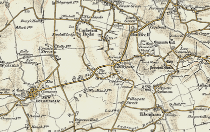Old map of Hargate in 1901-1902
