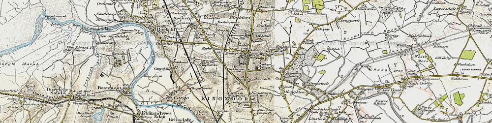 Old map of Harker Grange in 1901-1904