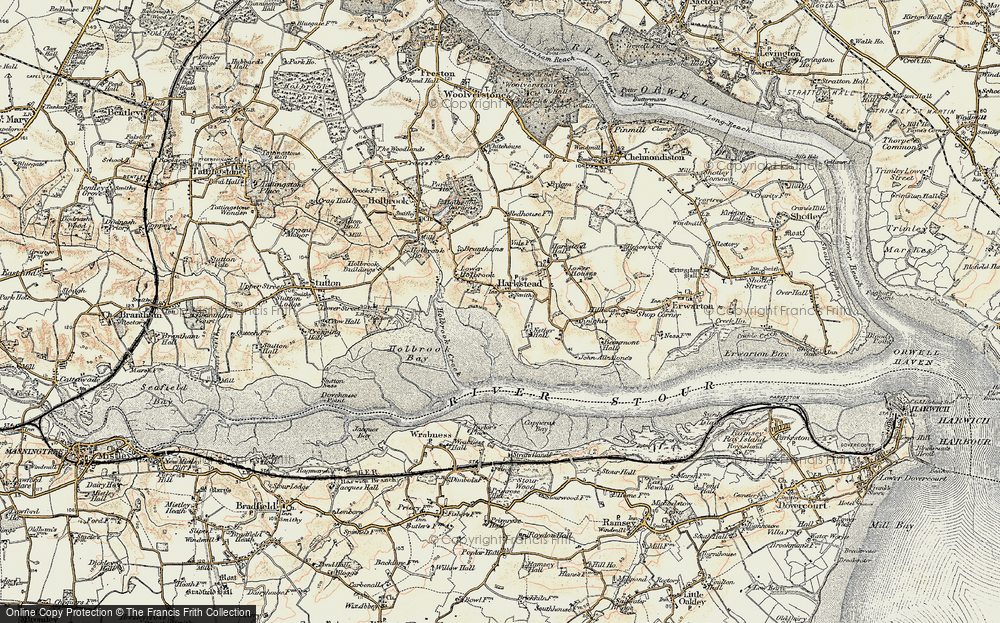 Old Map of Harkstead, 1898-1901 in 1898-1901