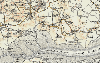 Old map of Harkstead in 1898-1901