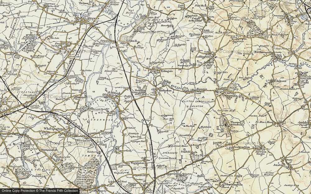 Old Map of Harlaston, 1902 in 1902
