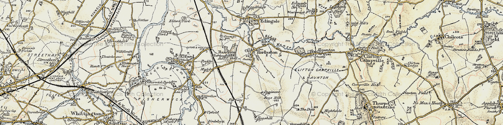 Old map of Harlaston in 1902
