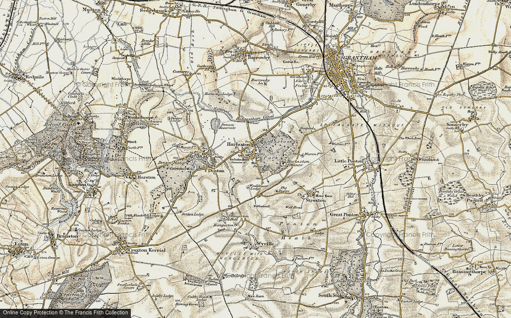 Old Map of Harlaxton, 1902-1903 in 1902-1903