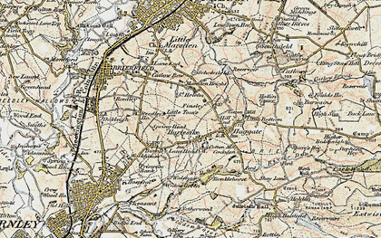 Old map of Harle Syke in 1903-1904
