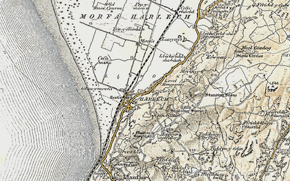 Old map of Harlech in 1903