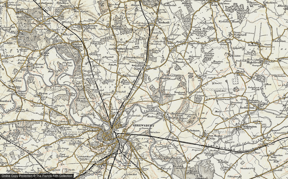 Old Map of Harlescott, 1902 in 1902