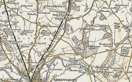 Old map of Harlescott in 1902