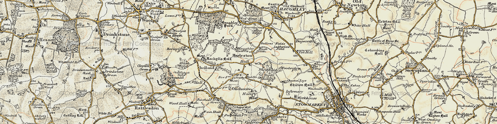 Old map of Harleston in 1899-1901
