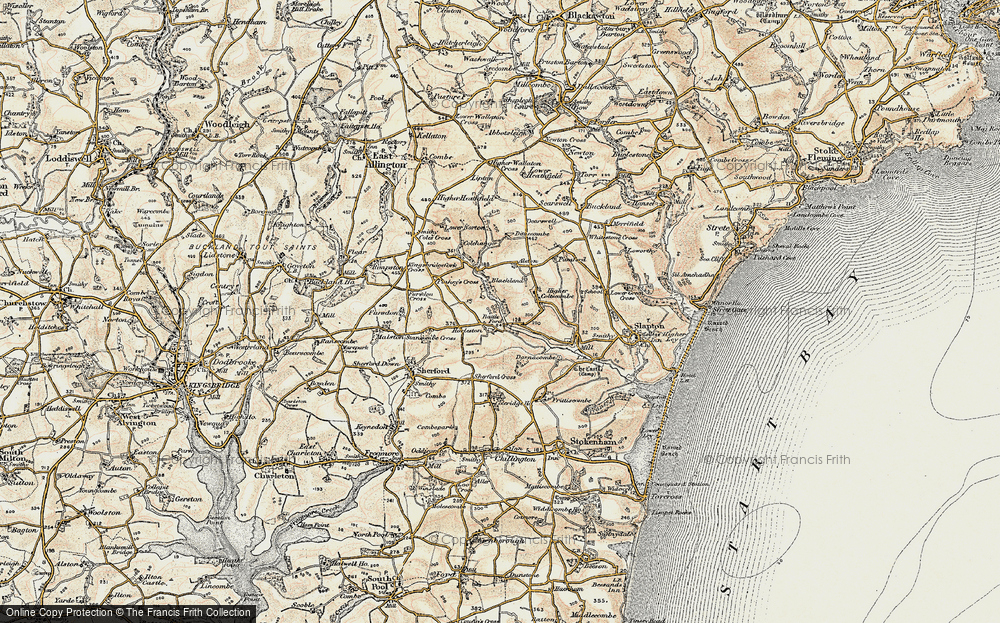 Old Map of Historic Map covering Alston in 1899