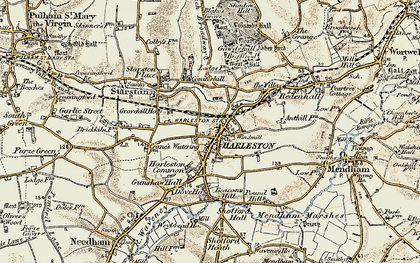 Old map of Harleston in 1901-1902