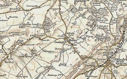 Old map of Harley in 1902