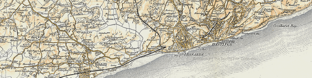 Old map of West St Leonards Sta in 1898