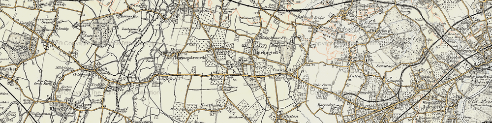 Old map of Harlington in 1897-1909