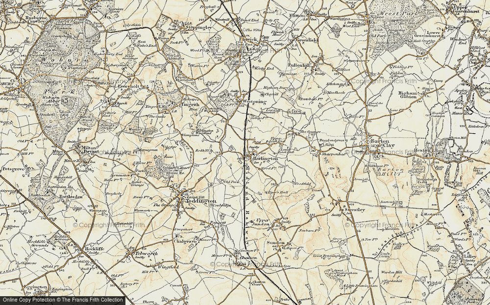 Old Map of Harlington, 1898-1899 in 1898-1899