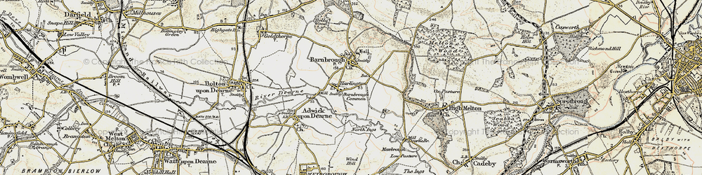 Old map of Harlington in 1903
