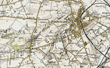 Old map of Harlow Carr in 1903-1904
