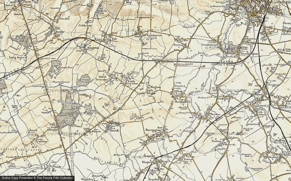 Old Map of Harlton, 1899-1901 in 1899-1901