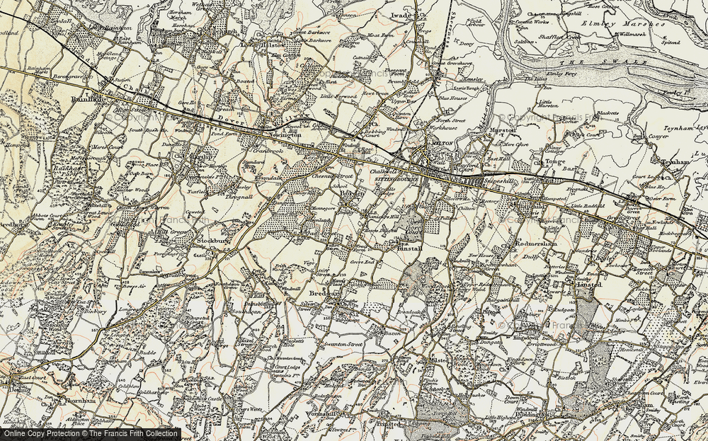 Old Map of Harman's Corner, 1897-1898 in 1897-1898